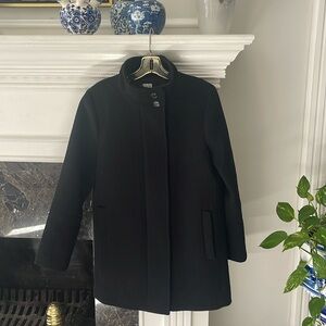 J. Crew black wool car coat length. Only worn a few times.